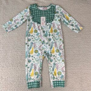 Pete + Lucy Romper Infant Girls 9-12 Months Multicolor Paisley Floral Ruffle‎